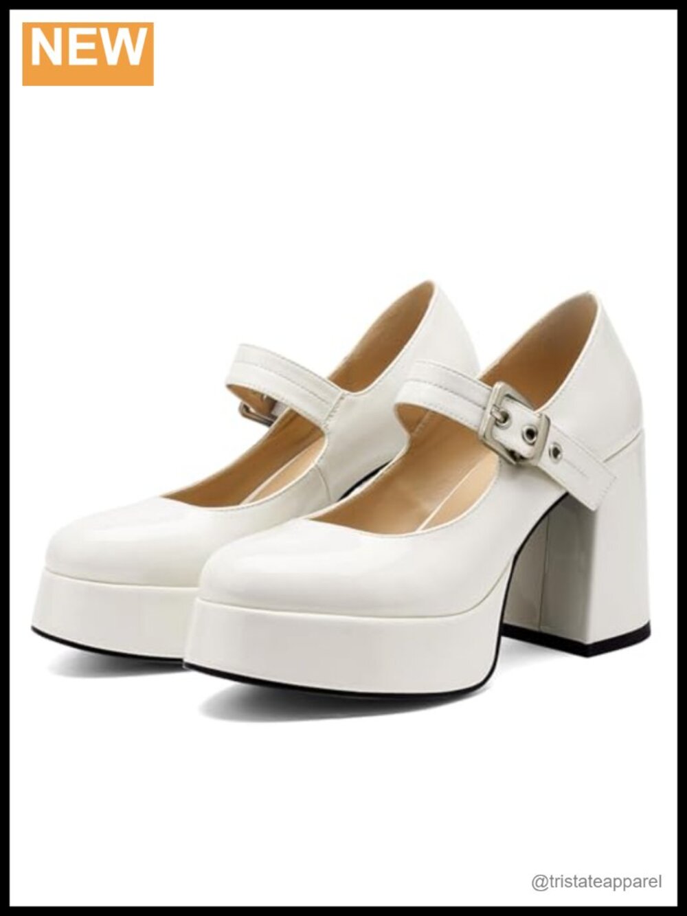 Platform Mary Jane Heels Chunky Block Round Toe Dress Pump